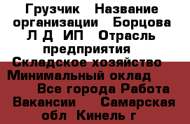 Грузчик › Название организации ­ Борцова Л.Д, ИП › Отрасль предприятия ­ Складское хозяйство › Минимальный оклад ­ 14 000 - Все города Работа » Вакансии   . Самарская обл.,Кинель г.